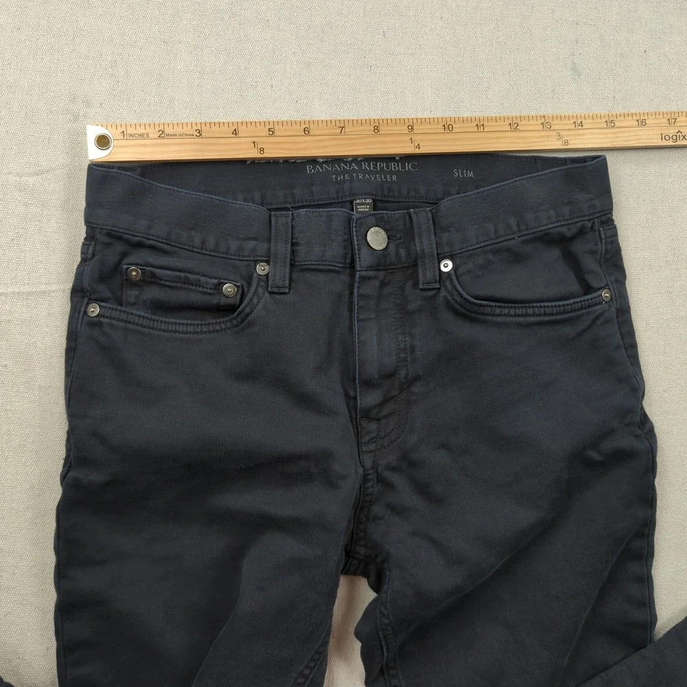 Banana Republic Pants Mens 30x30 Black Traveler Slim Fit Stretch Casual